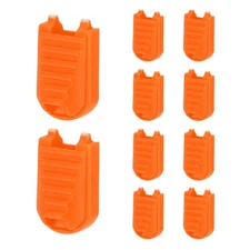 Zipper Pull Tabs Cord End Tips Shoelace End Clips - (10 Pack, Orange)
