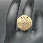 Vintage Gold Plated Sterling Silver Sand Dollar Ring Size 6 Beachy Summer