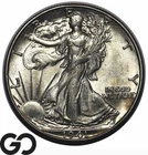 1941-D Walking Liberty Half Dollar, Lustrous Choice BU++