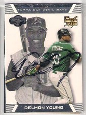Tampa Bay Devil Rays DELMON YOUNG autographed 2007 Topps Co-signers