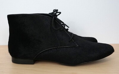LOGO By Lori Goldstein Adrienne Black Calf Hair Booties Boots Dress Shoes Size 7