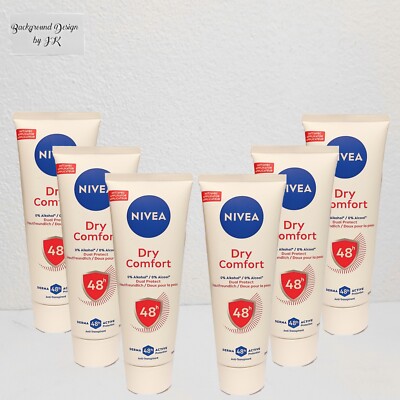 6x 75ml Nivea Deo Creme Anti- Transpirant Dry Comfort 48h Pflegekomplex
