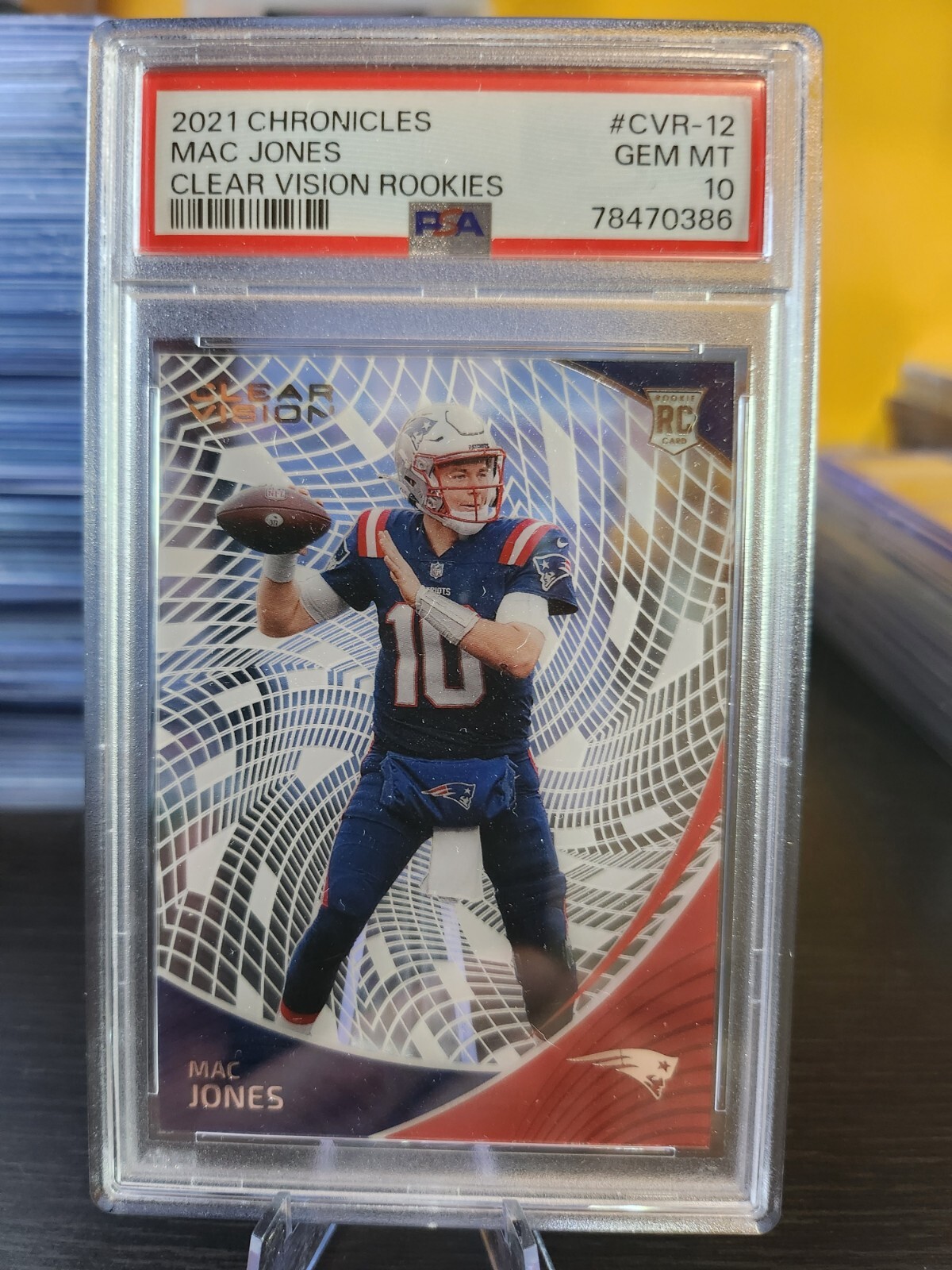 2021 Chronicles Mac Jones Clear Vision Rookie PSA 10 New England Patriots