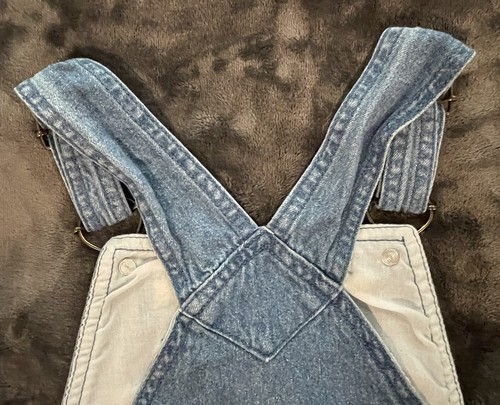 Denim Blue Shortalls Shorts Overalls One Piece Flowers Belt Ruffled Hem Girls 5 - Picture 15 of 21