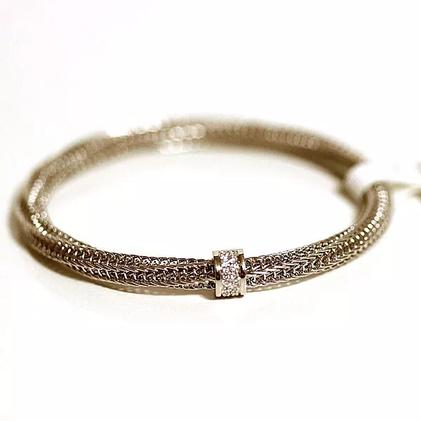 ROBERTO COIN NEW PRIMAVERA 18K White Gold Diamond Chain Stretch