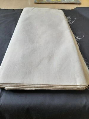 Pièce de tissu  ancienne Toile Métis marquée sur le côté"Fleur Bleue  518" beige - Photo 1/4