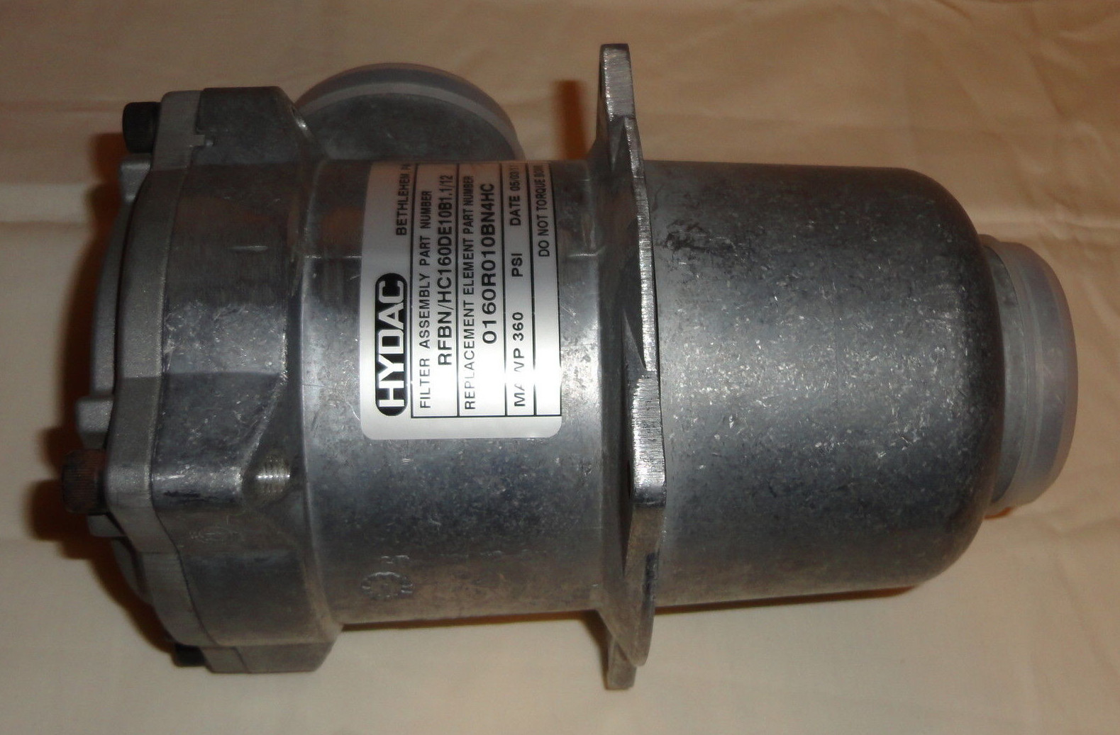 Filtro HYDAC RFBN 3HC240DE10H1.0/12B6 Con Elemento 0240R010BN3HC – 360PSI, 23/00, AX