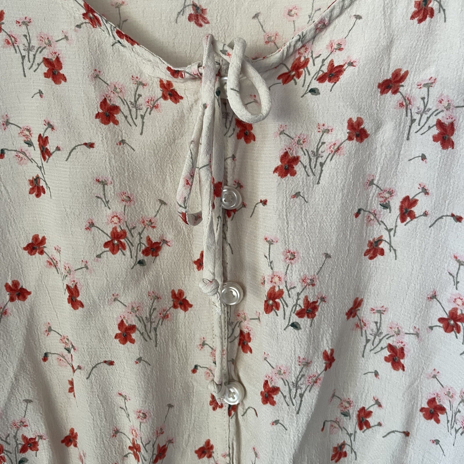 American Eagle AE Printed Button-Up Bubble Pink F… - image 6