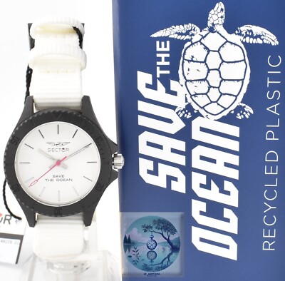 Orologio Donna SECTOR SAVE THE OCEAN R3251539503 Tessuto Bianco Sub Orologeria
