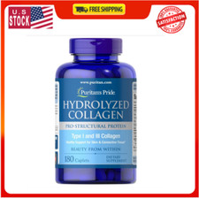 Puritan's Pride Hydrolyzed Collagen 1000 mg - 180 caplets Protein Supplement