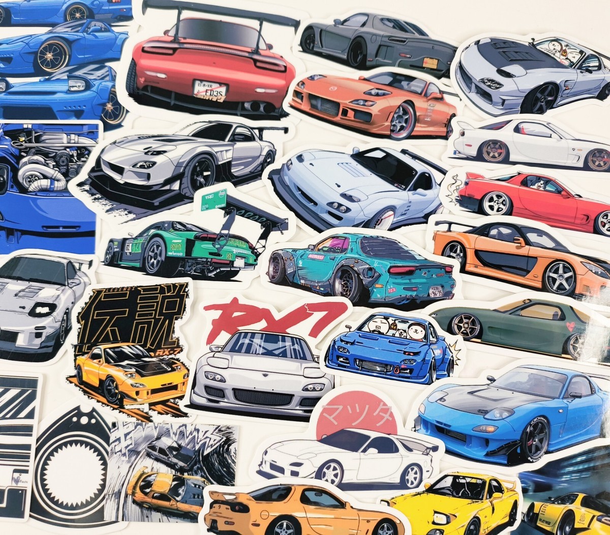 26pc Japanese Drift Legend Mazda RX7 FD Vinyl Stickers JDM sport