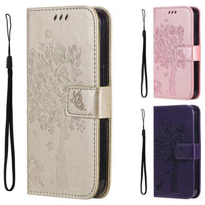 Tree Embossed PU Leather Flip Wallet Case Phone Case Cover for Xiaomi 14 Note 13