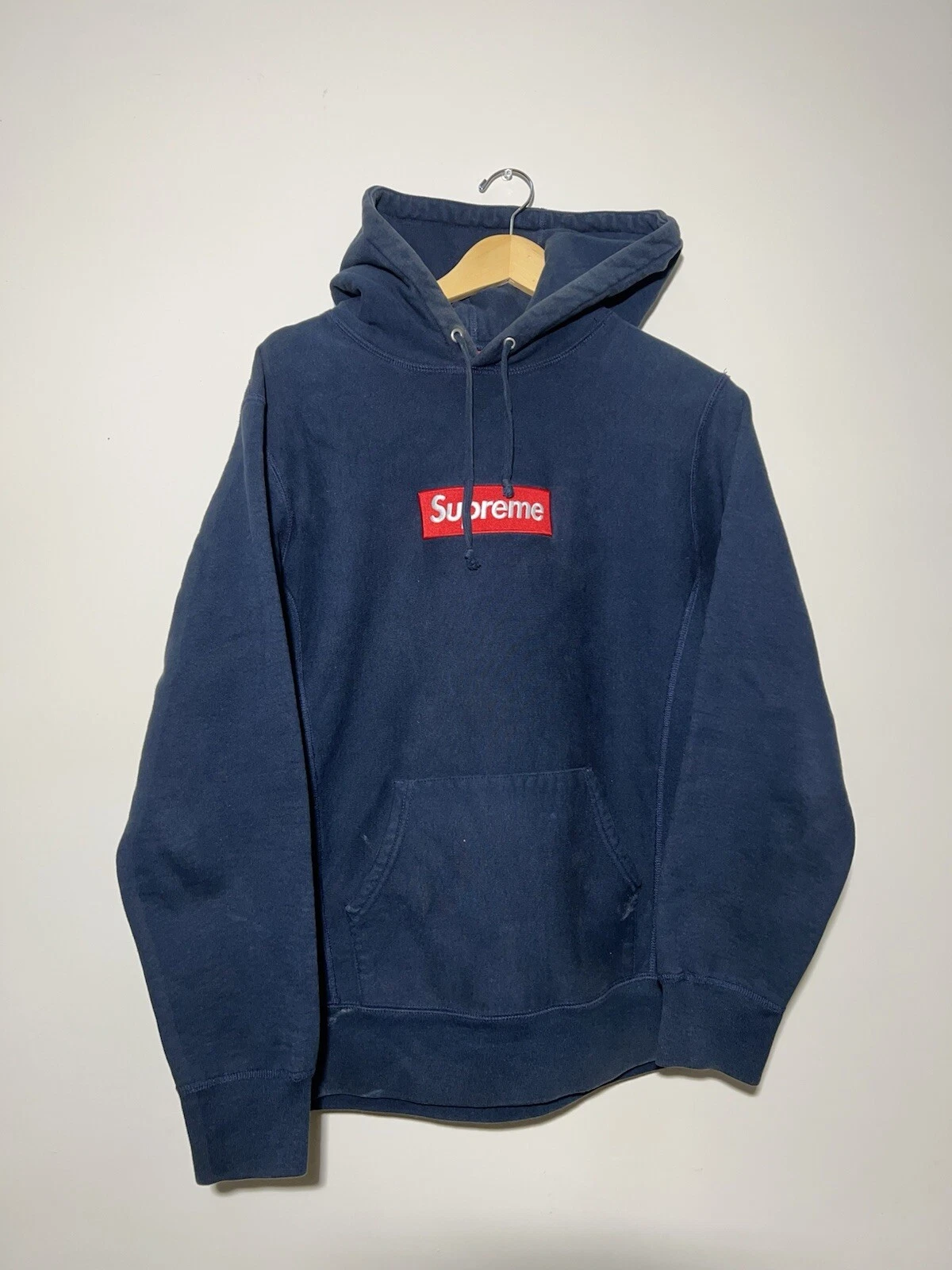 Sweat à capuche bleu marine Supreme Box Logo Medium 2016