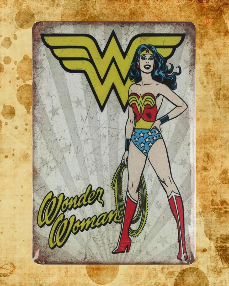 Wonder Woman lasso tin metal sign indoor wall decorative wall art