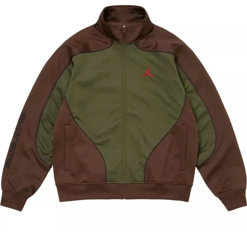 Veste de survêtement Supreme Jordan Tricot Olive FW24 taille M Medium Travis Scott DS NEUF