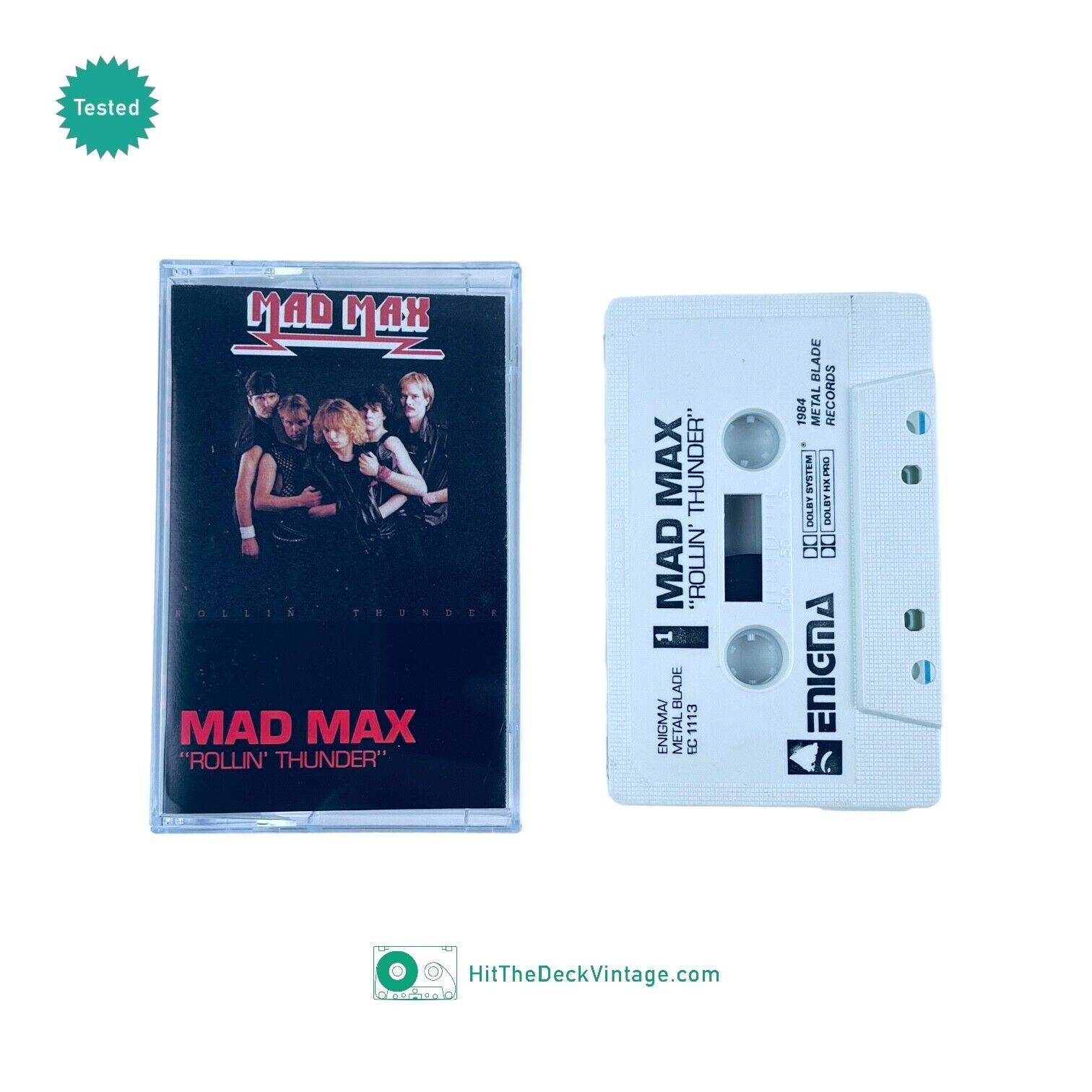 Mad Max – Rollin' Thunder Cassette Tape (1984) US 1st Heavy Metal TESTED