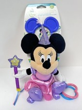 Disney Baby Princess Minnie Mouse 9  Rattle Chime Plush Stuffed Animal Toy 0 NEW