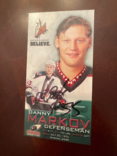 2002-03 Phoenix Coyotes Team-Issued AUTOGRAPHED Player Card - Danny Markov MT