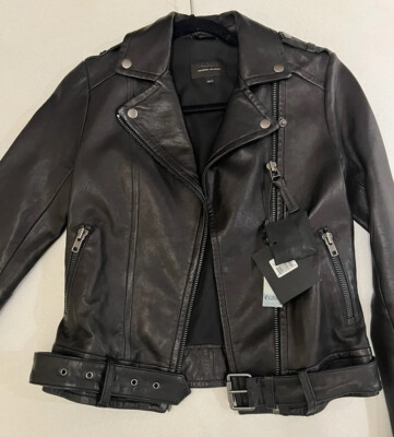Mackage Aritzia Moto 100% Lambskin Leather Jacket XXS/XS Black