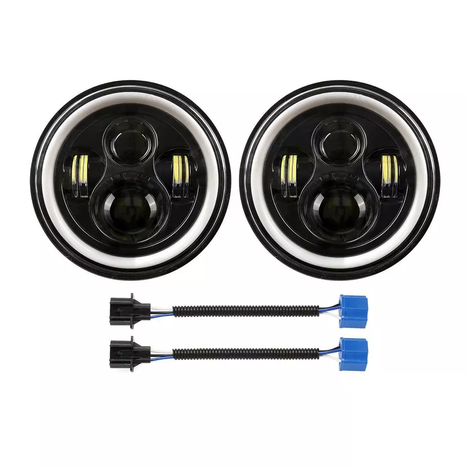 52" 22" LED Light Bar + 7" Round Headlights  Pods For Jeep Wrangler CJ JK LJ Foto 3 de 4