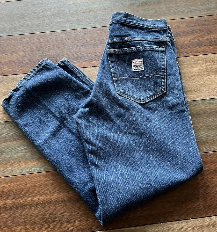 Pantalones de mezclilla vintage marca Pointer peto para mujer talla 10 pierna recta 30x 28 Foto 2 de 4
