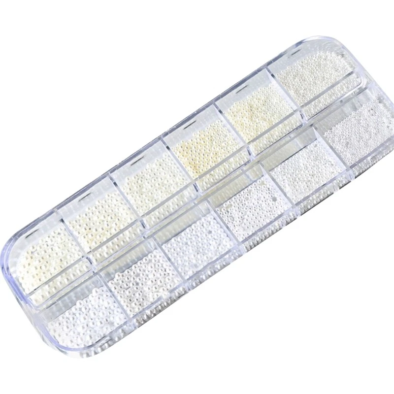 Art Rhinestones Half Round Pearls Mixed Size White Round Flatback Pearls - Image 2 of 4