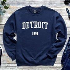Detroit Sweatshirt | Detroit 313 Classic Crewneck Sweatshirt