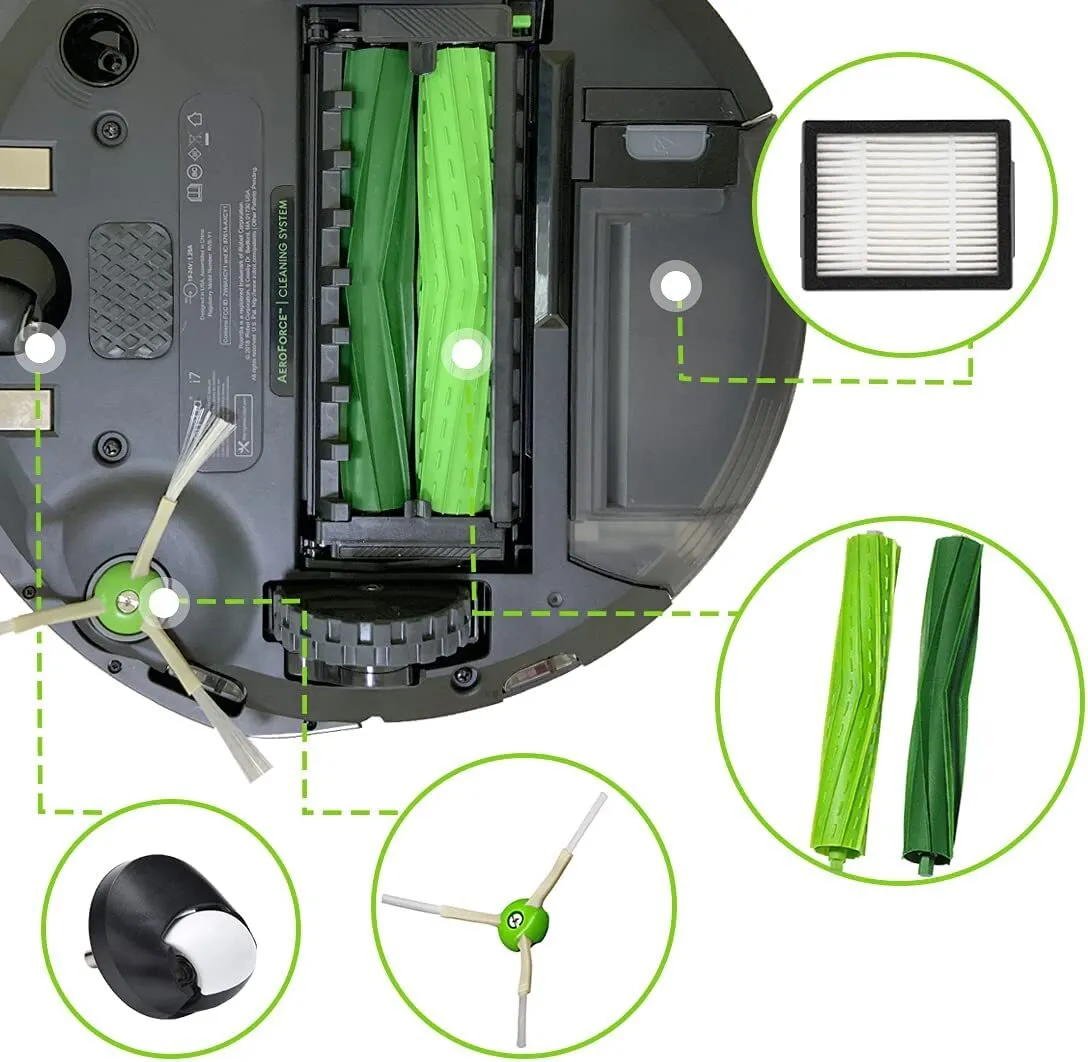 Dust Bag For Roomba I7 I8 E5 E6 I3 J7 Spare Repuestos Roomba Irobot i7  Accessories Main Brush Hepa Filter Vacuum Cleaner Parts - AliExpress