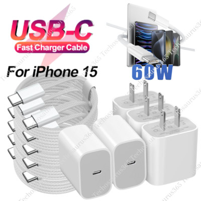 5Pack USB-C Cable 20W Fast Charger Type C Cord For iPhone 15 ProMax iPad Samsung