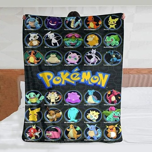 Pokemon Flannel Blanket Soft Warm Plush Fleece Throw Blanket