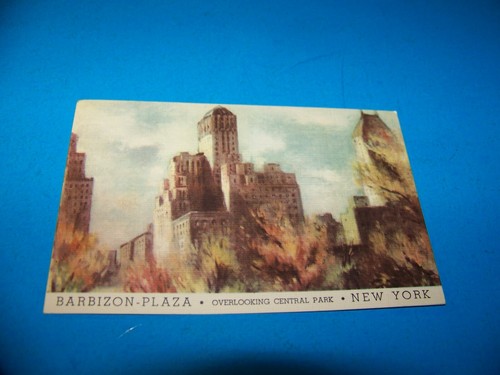 Étiquette Ancienne Hôtel Barbizon Plaza New York - Valise/luggage Label 19x11cm