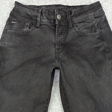 G-Star Raw Womens Jeans W28 L30 (Tag: W30 L32) Black LYNN d-MID SUPER SKINNY WMN