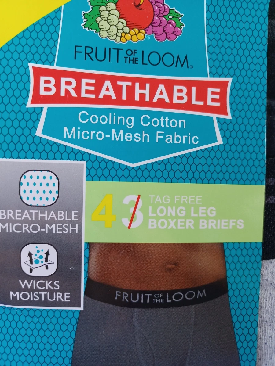 Fruit of the loom breathable boxer briefs long hotsell leg