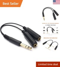 Gold Plated 6.35mm Y-Splitter Cable - Male to 2x Female Jack - 20CM / 8Inch