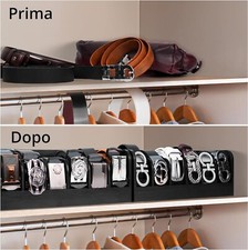 Portacinture HANGERWORLD - Organizzatore Salvaspazio Per Armadio, 3 Anelli In Metallo Cromato