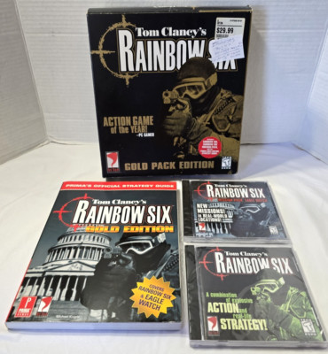 Tom Clancy's Rainbow Six PC 1998 Shooter PC Game -2 cds (SEALED)+ Strategy Guide