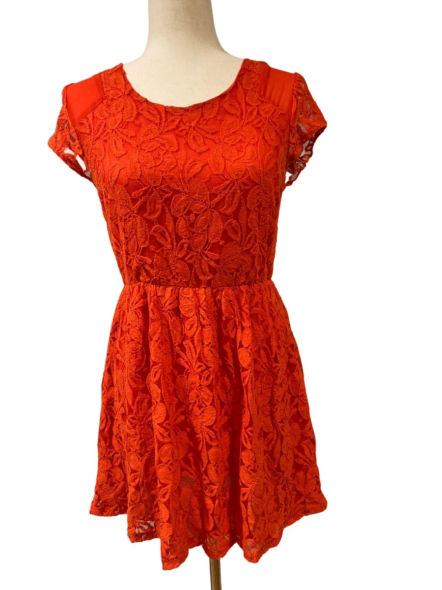 coincidence and chance lace dress Coincidence & Chance Urban Outfitters Poppy Red Lace Cap Sleeve Mini Dress XS
