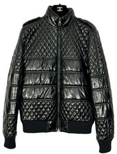 Chanel Quilted Bomber Biker Coat Jacket Sz 38/m/6 Black P42148v30578 Women’s