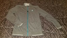 Kappa Zip Up Sweatshirt Gray/ Teal/White Band Sz L. Read Description