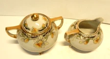 Antique Nippon Creamer & Sugar Bowl Beautiful Pieces
