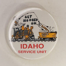 Vintage 1990 Union Pacific Railroad Idaho Service Unit Pinback Button