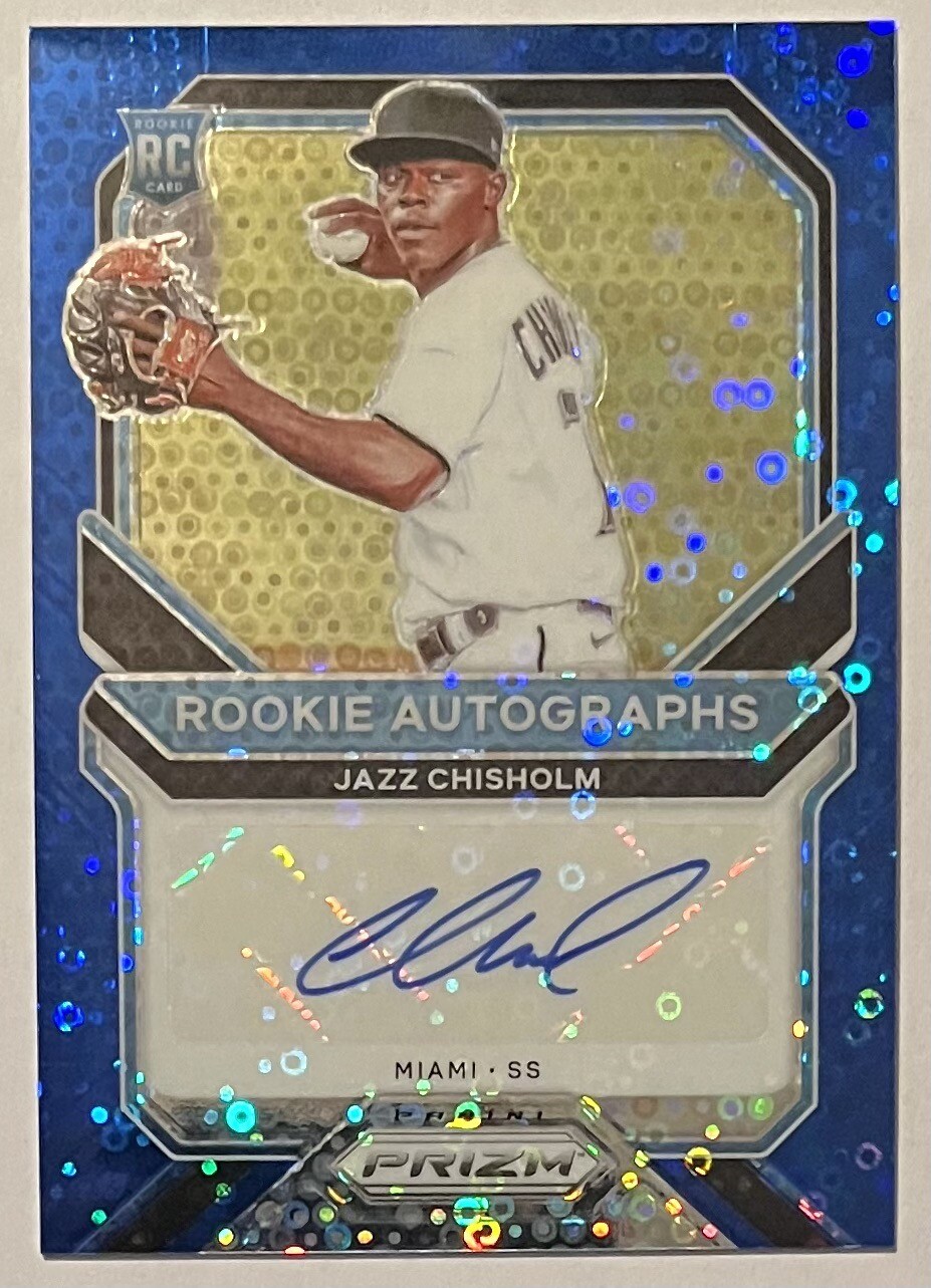 2021 PRIZM JAZZ CHISHOLM @ 28/49 @ AUTO ROOKIE RC BLUE CIRCLES DONUTS #RA-JZ