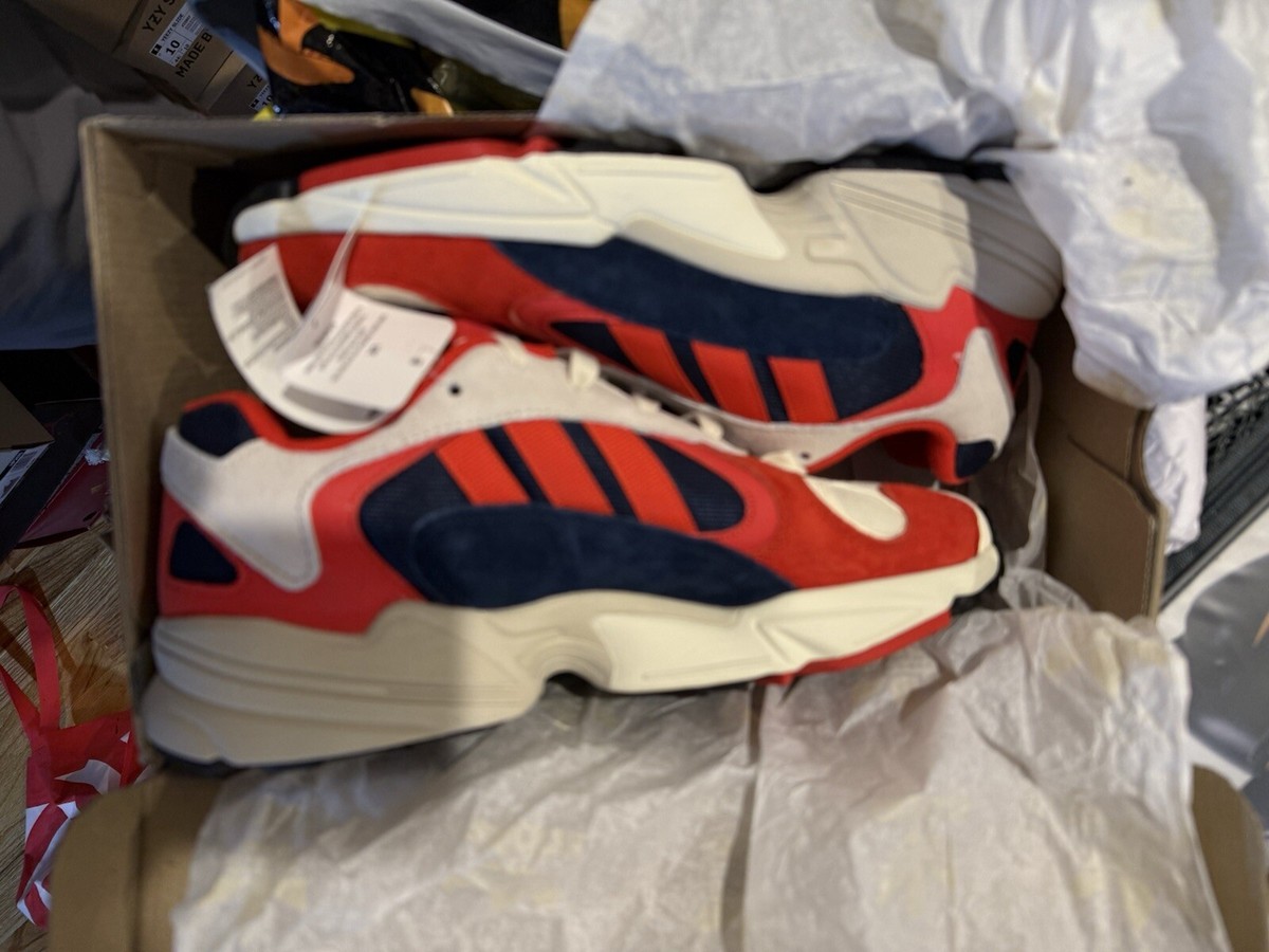 BRAND NEW adidas Yung-1 Chalk White Red- Size 8.5 RUNNING/ Casual