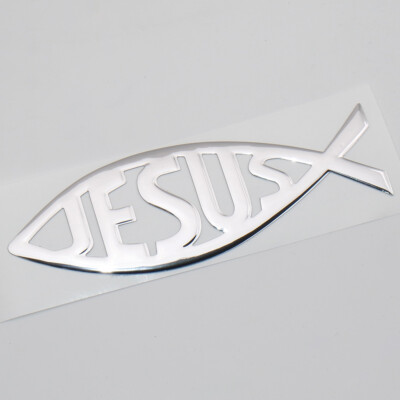 Christian Car Magnet Chrome Fish
