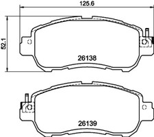 Front HELLA 8DB 355 040-571 Brake Pad Set, disc brake for NISSAN,NISSAN (DFAC)