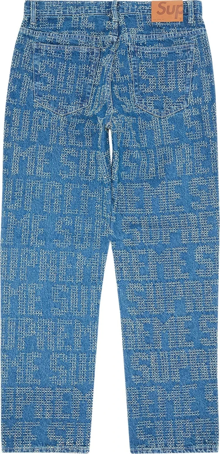 Jean régulier bleu délavé Supreme Needle Punch taille 34 NEUF