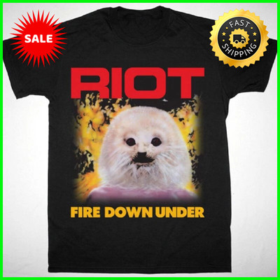 RIOT Fire Down Under 1981 T-shirt Black Cotton SP568