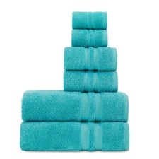 Premium 6 Piece Towel Set, 2 Bath Towel, 2 Hand Towels, 2 Washcloths, 100 Tu...