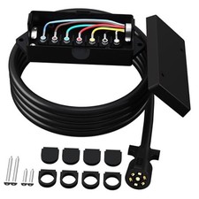 Heavy Duty 7 Way Plug Inline Trailer Cord 8 Ft Wiring 8FT With Junction Box