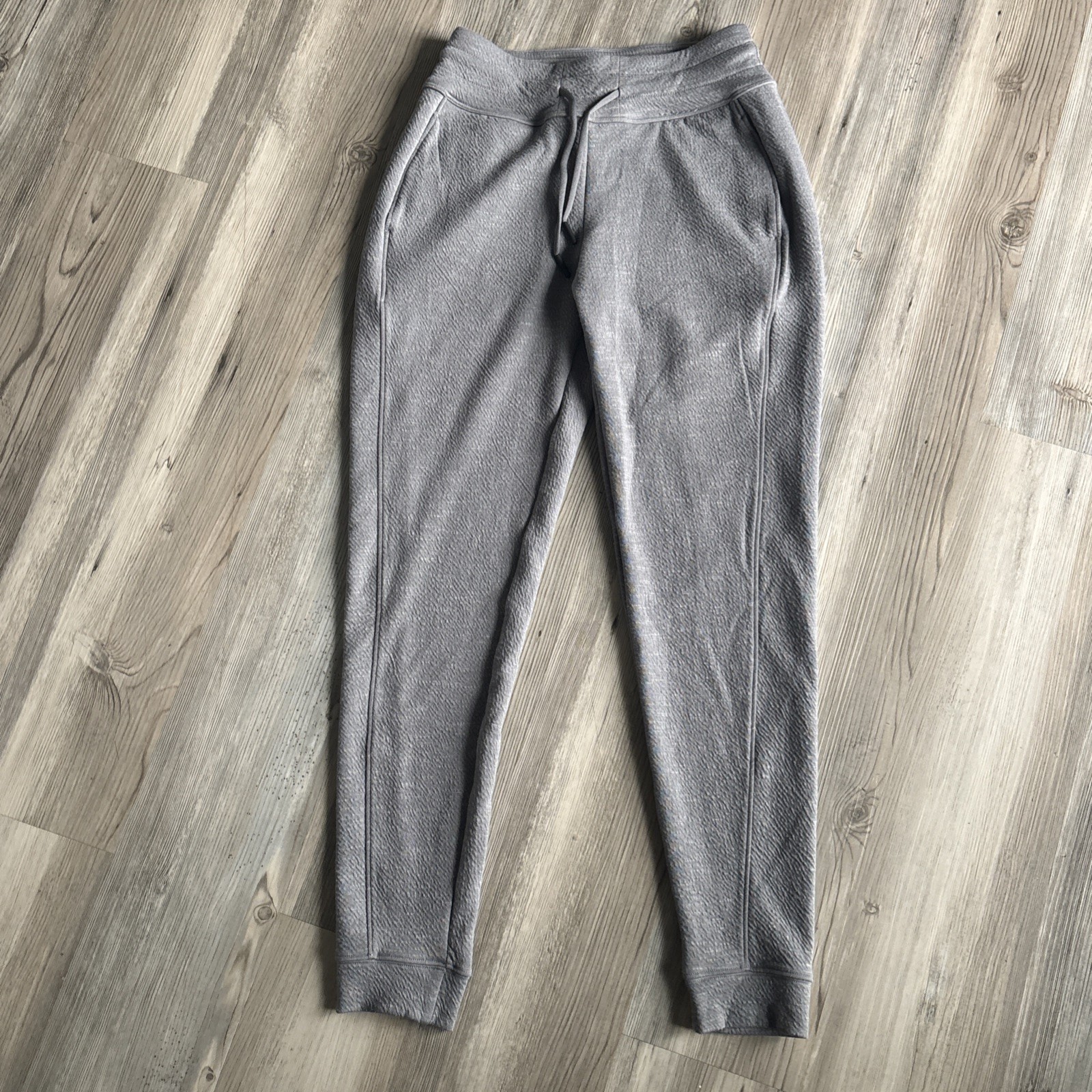 Prana Textured Gray Pull On Drawstring Joggers Si… - image 1